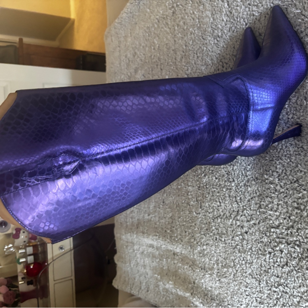 ANTONIO MELANI Shimmering Purple Heeled Boots